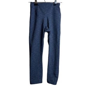 Nike Dry Fit Heather Gray Cropped Capri Leggings Clear Gel Swoosh Logo Small